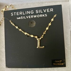 Bek Silverworks Gold 'L' Pendant Necklace